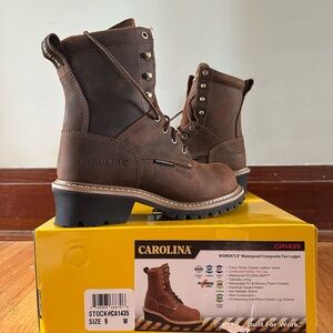 2 pairs of Carolina WOMEN’S ELM 8” WATERPROOF COMP TOE LOGGER CA1435 -Size 9 W